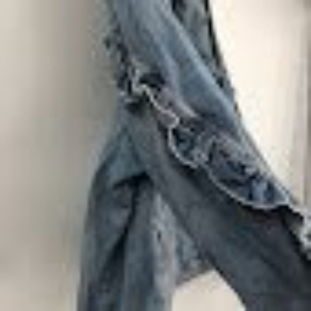 SOLD! NEW Lane Bryant Plus Size Light Wash Denim Jacket with Ruffle Detail - Picture 8 of 10